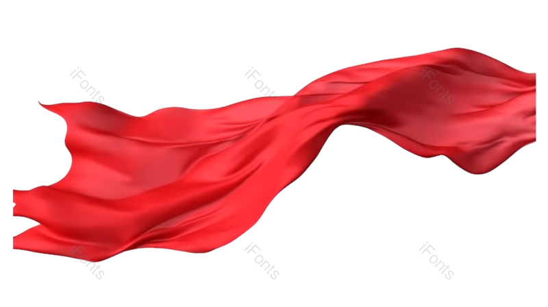 装饰图片,大红色元素,红绸PNG,绸缎免抠素材